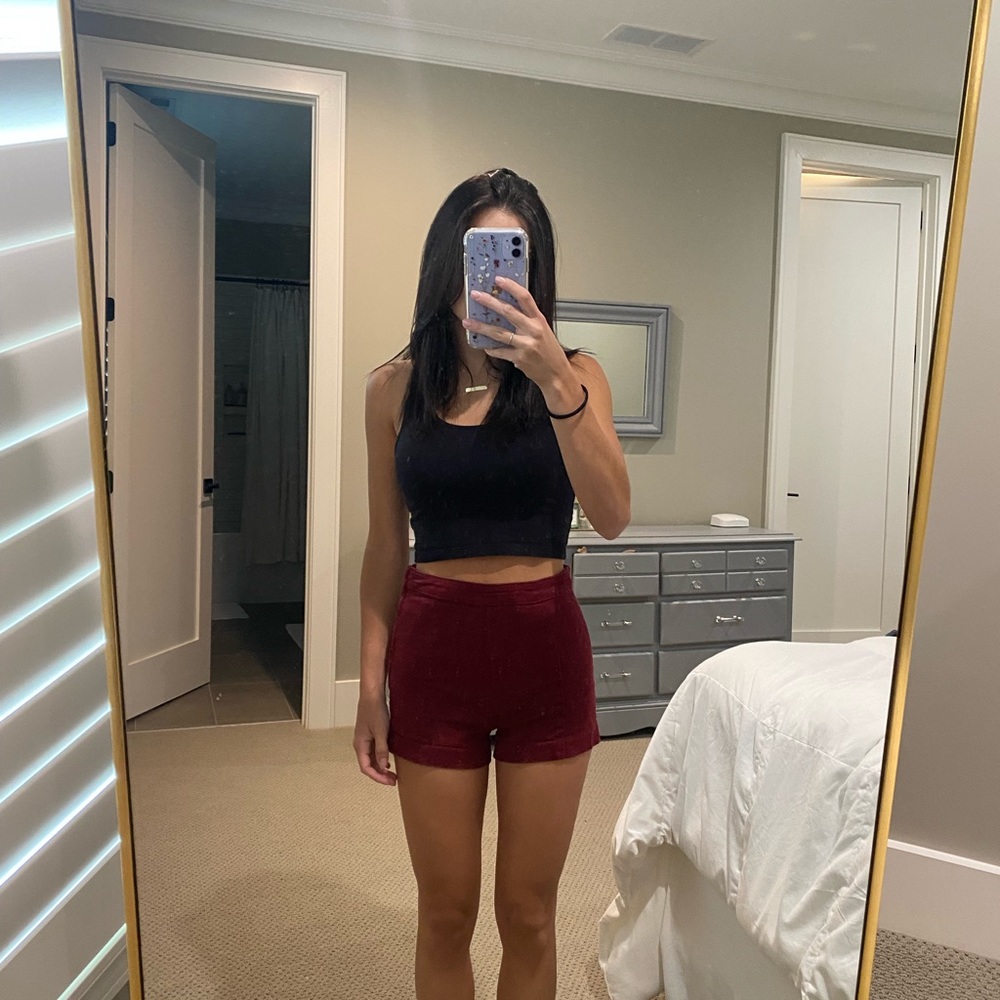 High rise shorts - maroon